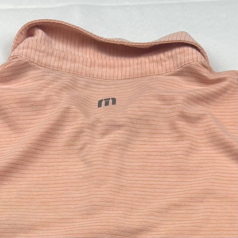 Travis Mathew Polo Shirt Mens Lg. Peach Pink Pima Cotton Performance Golf Luxury